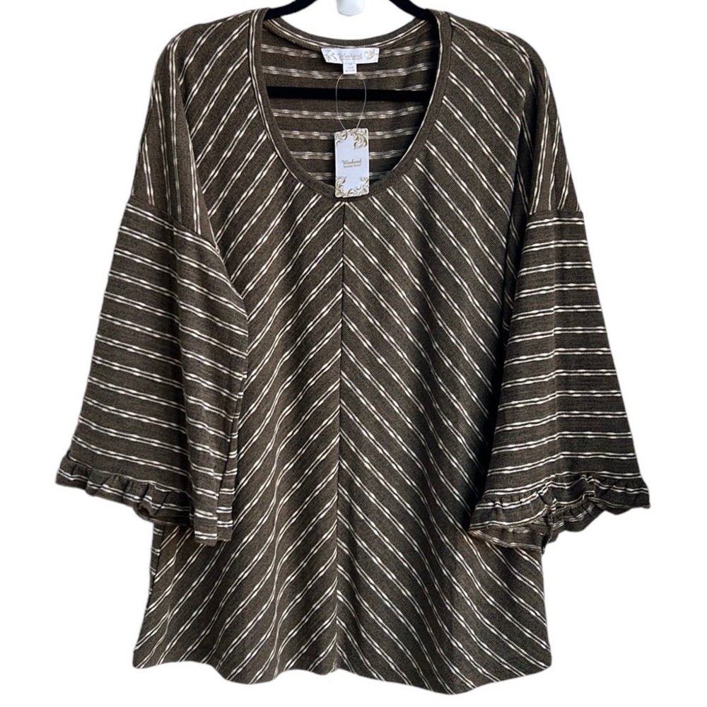 Suzanne Betro Weekend Miter front scoop neck tunic 1X